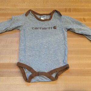 Carhartt Heather Gray and Brown Infant Bodysuit